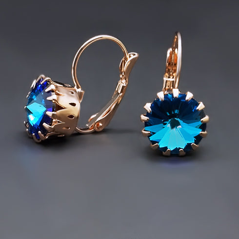 Auskari "Vintāžš VI (Bermuda Blue)" ar Swarovski™ kristāliem